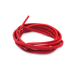 Faux Leather Cord 3x2 mm, Red - 1.20 meters