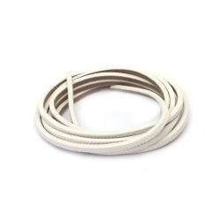 Artificial Leather Embossed Cord / 3x2 mm / White - 1.20 meters