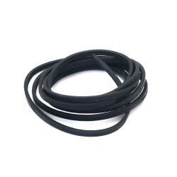 Faux Leather Cord 3x2 mm, Black with Coating - 1.20 meters