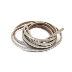 Faux Leather Cord 3x2 mm, Gray Light with Coating -1.20 meters