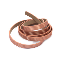 Faux Leather Cord 10x2 mm, Rose Gold Cat's Eye - 1.20 meters