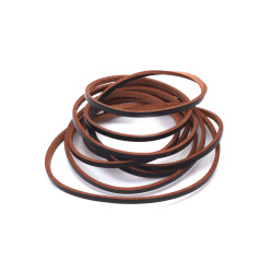 Artificial Leather Cord / 2x1.5 mm /  Brown - 1.20 meters