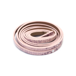 Snur piele artificiala 5x2 mm imitatie piele de sarpe culoare roz si argintiu ~1,40 metri