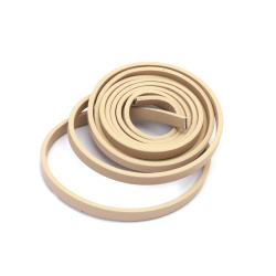 Artificial Leather Flat Cord / 5x2 mm / Beige Color - 1.20 meters