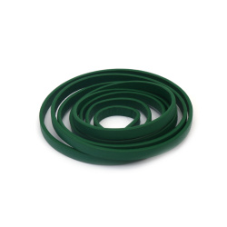 Шнур изкуствена кожа 5x2 мм цвят зелен -1.20 метра