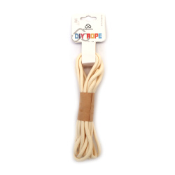 Paracord/coardă/coardă de parașută DIY din poliester 5 mm culoare crem ~3 metri