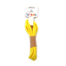 Paracord/coardă/coardă de parașută DIY din poliester 5 mm, culoare galben intens, ~3 metri