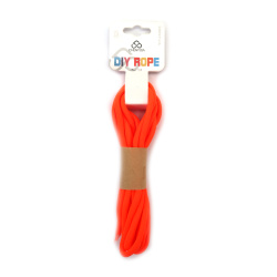 Paracord/coardă de parașută/coardă DIY din poliester 5 mm, culoare portocaliu strălucitor, ~3 metri