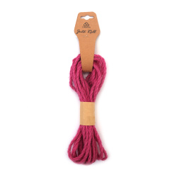 Fuchsia Hemp Rope 4 mm – Strong, Eco-Friendly & Decorative Craft Cord, ~5 m Roll