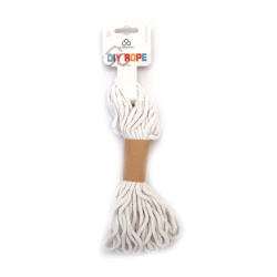 Frânghie de bumbac 3 mm albă ~10 metri