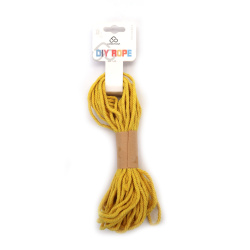 Frânghie de bumbac 3 mm culoare galbenă ~10 metri