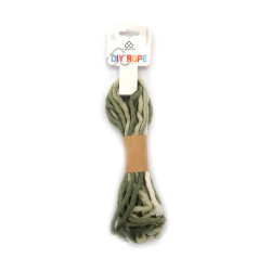 Three-Tone White, Mint and Pastel Green Cotton Rope 4 mm ~5 m – Perfect for Macramé, Knotting and Creative DIY Crafts