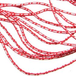 Red-White Braided Cord G8-6 / 2 mm - 50 meters