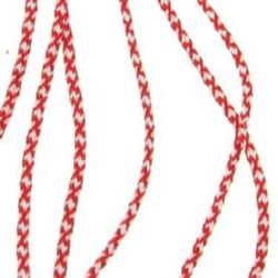 Braided Red-White String SHА13-2 / 2 mm - 50 meters