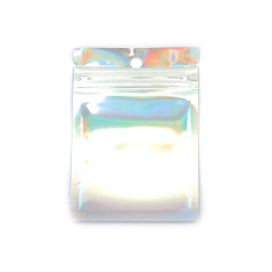 Rainbow Cellophane Zip Bags 6x10 cm with Aluminum Back – Perfect for Eye-Catching Packaging, Set of 100