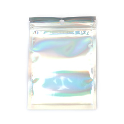 Shiny Rainbow Cellophane Zip Bags 10.5x15 cm with Aluminum Back – Durable & Attractive Packaging, Set of 100