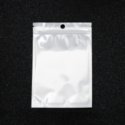 Pungi autosigilante (zip-lock) din celofan cu spate alb 10,5x15 cm – stilate, ambalare rezistentă, ordonată și profesională, set de 100