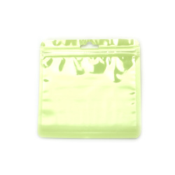 Green Zip Lock Cellophane Bags 13x13 cm with Hanging Slot – Set of 50 Pieces – Perfect for Packaging, Storage and Creative Crafts