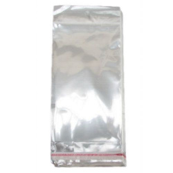 Cellophane Bag, 10/25+3 cm, with Adhesive Flap, Stand-up Pouch, 30 microns - 200 pieces
