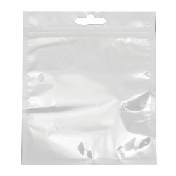 Cellophane bag 12/15 cm internal size 10.9 / 11.5 cm pillar with zipper (channel) and white back -10 pieces