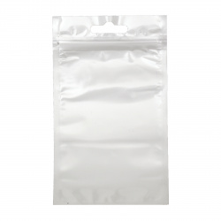 Cellophane bag 6 / 10.3 cm internal size 5 / 6.5 cm pillar with zipper (channel) and white back -10 pieces