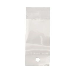 Σελοφάν σακουλάκι με τρύπα 4 / 5.5 + 2 cm αυτοκόλλητο καπάκι με λευκή πλάτη -100 τεμάχια