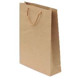 Торбичка подаръчна от крафт картон 24x8x33 см
