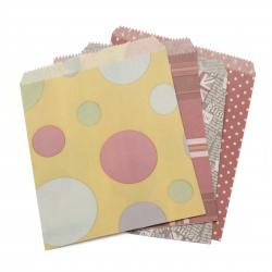 Paper envelope 18x20cm with cover 1.5 cm ASSORTED models and colors -100 pieces