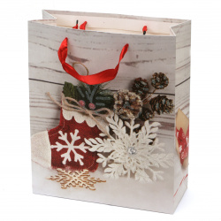 ASSORTED 3D Cardboard  Gift Bags for Christmas Holidays, 30x41x11 cm 