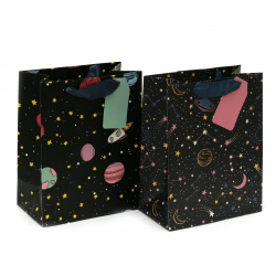 ASSORTED Cardboard Gift Bag / Space, 18x23x10 cm 