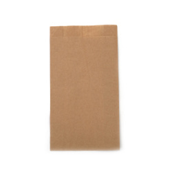 Kraft Paper Bag, 11x18x4 cm, with 2 cm Flap - 100 pcs