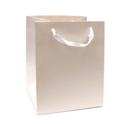 Подаръчна торбичка от картон 40x38.5x40 см цвят бял