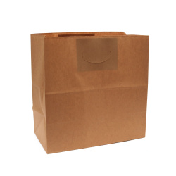 Eco Friendly Kraft Paper Shopping Bag / 28x15x29 cm