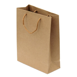 Kraft Cardboard Gift Bag with Handles 32x15x34 cm, natural brown color