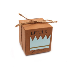 Кутия крафт картон сгъваема с канап 5.3x5.3x5.3см Little prince