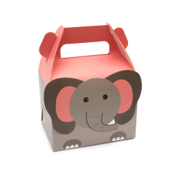 Πτυσσόμενο κουτί από χαρτόνι 5,5x5,5x6 cm για παιδιά με ελέφαντα