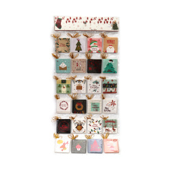 Set Of Christmas Greeting Cards 70x70 Mm Snowy Love - 144 Pieces