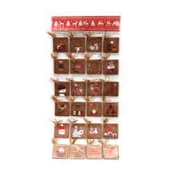 Set Of Christmas Kraft Greeting Cards 70x70 Mm Warm Christmas - 144 Pieces