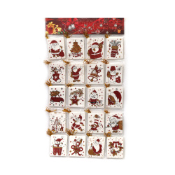 Set felicitari de Craciun cu brocart 67x85 mm Momente festive vesele - 140 bucati