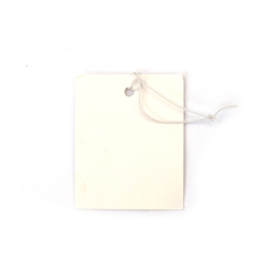 Price Tag/Cardboard 4x5 Cm White With Elastic - 50 Pieces