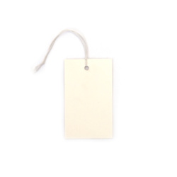 Price Tag/Cardboard 3x5 Cm White With Elastic - 50 Pieces