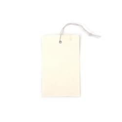 Price Tag/Cardboard 4x6.5 Cm White With Elastic - 50 Pieces