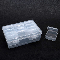 Box for beads 17x11x6 cm -21 barriers 5.3x5.3x2 cm