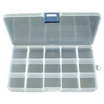 Plastic Box for Beads Storage 18x10.5x2.2 cm 15 compartments