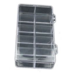 Box transparent 18x9.5x3 cm with 10 compartments