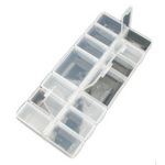 Plastic Organizer: 24x11x3 cm / 14 Compartments with Separate Lids