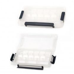 Beads Storage Plastic Box 23x11.5x3.4 cm with 15 movable compartments