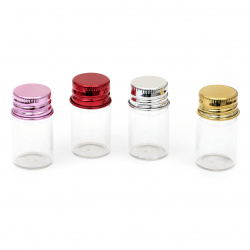 Stoc epuizat. Primeste notificare pe email cand produsul revine in stoc Borcan de sticlă capac de plastic 41x23 mm în diferite culori