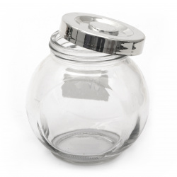 Glass jar 82x80 mm metal cap color silver 180 ml