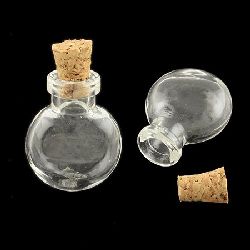 Glass Jar with Cork Stopper 19x26x10 mm cork stopper